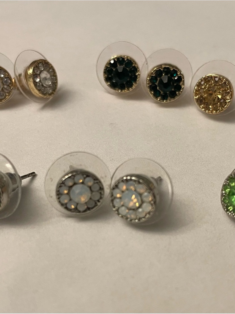 Charming Charlie Opalescent Cluster Stud Earrings 6 pairs